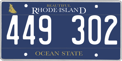 RI license plate 449302