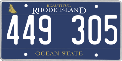 RI license plate 449305