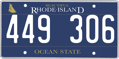 RI license plate 449306