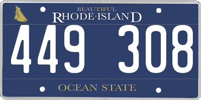RI license plate 449308