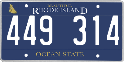 RI license plate 449314