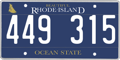 RI license plate 449315