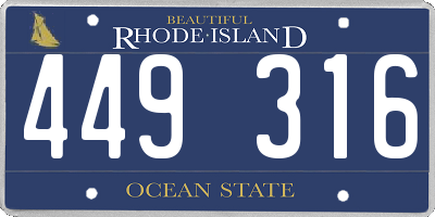 RI license plate 449316