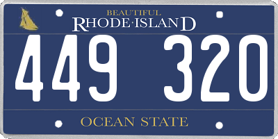 RI license plate 449320