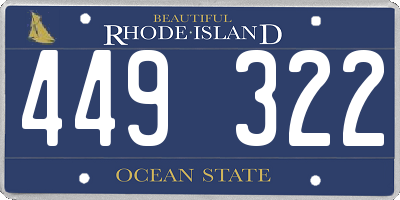 RI license plate 449322