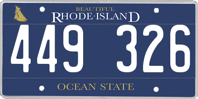 RI license plate 449326