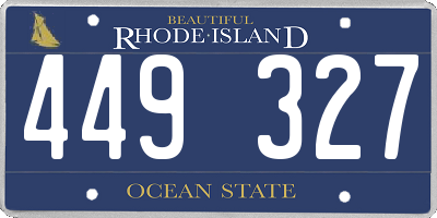 RI license plate 449327
