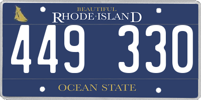 RI license plate 449330