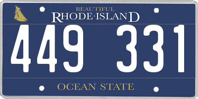 RI license plate 449331
