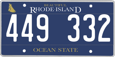 RI license plate 449332