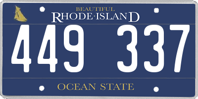 RI license plate 449337