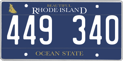 RI license plate 449340