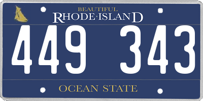 RI license plate 449343