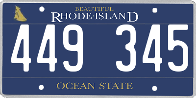 RI license plate 449345