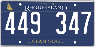 RI license plate 449347