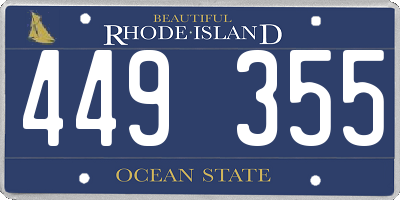 RI license plate 449355
