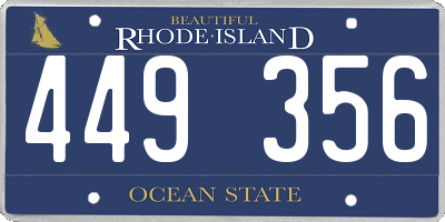 RI license plate 449356