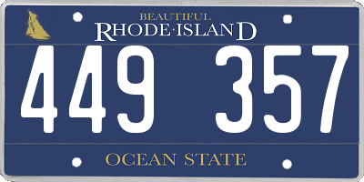 RI license plate 449357