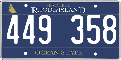 RI license plate 449358