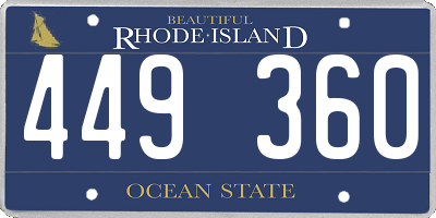 RI license plate 449360
