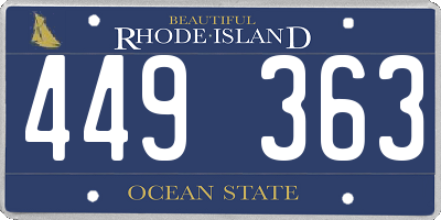 RI license plate 449363
