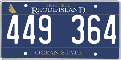 RI license plate 449364