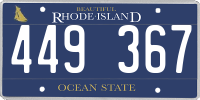 RI license plate 449367