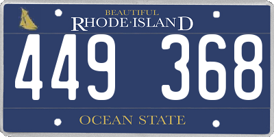 RI license plate 449368