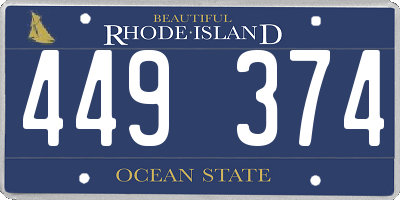 RI license plate 449374