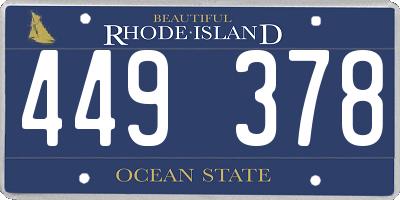 RI license plate 449378
