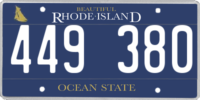RI license plate 449380