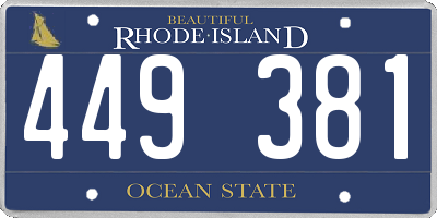 RI license plate 449381
