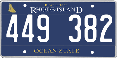 RI license plate 449382