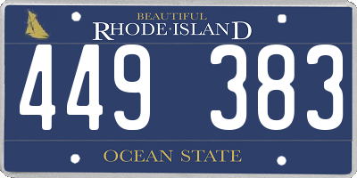 RI license plate 449383