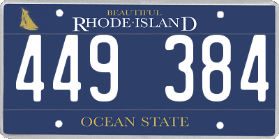 RI license plate 449384