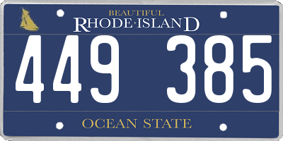 RI license plate 449385