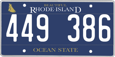 RI license plate 449386