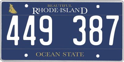 RI license plate 449387