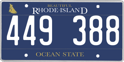 RI license plate 449388