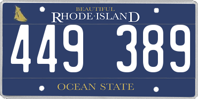 RI license plate 449389