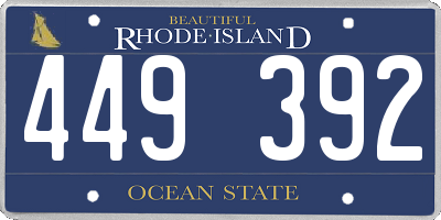 RI license plate 449392