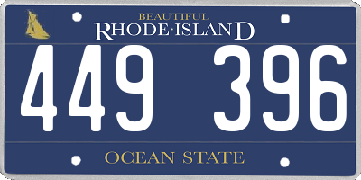 RI license plate 449396