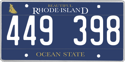 RI license plate 449398
