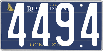 RI license plate 4494