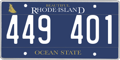 RI license plate 449401