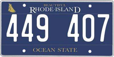RI license plate 449407