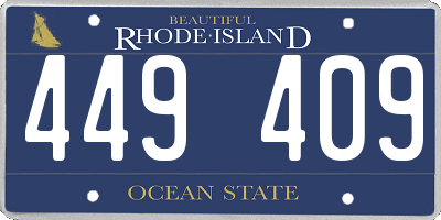 RI license plate 449409