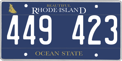 RI license plate 449423