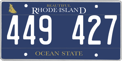RI license plate 449427