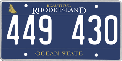 RI license plate 449430